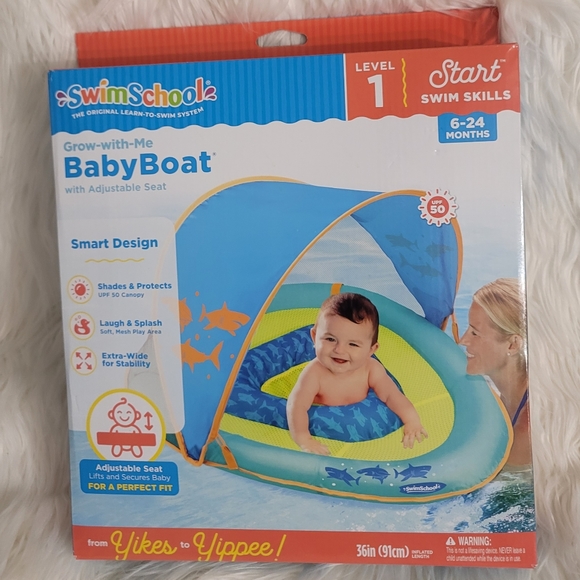 Swimschool Grow With Me Level 1 Baby Boat With Adjustable Seat - Picture 1 of 4
